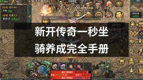新开传奇一秒坐骑养成完全手册