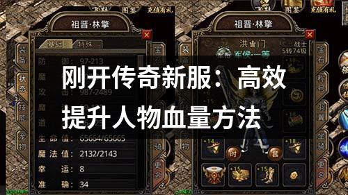 刚开传奇新服：高效提升人物血量方法